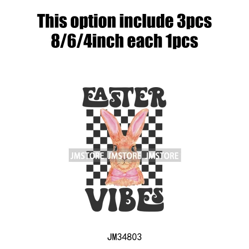 Cute Blowing Bubble Bunny Coquette Preppy Easter Eggs Carrot Iron On DTF Heat Transfer Stickers Ready To Press For T-shirts Bags