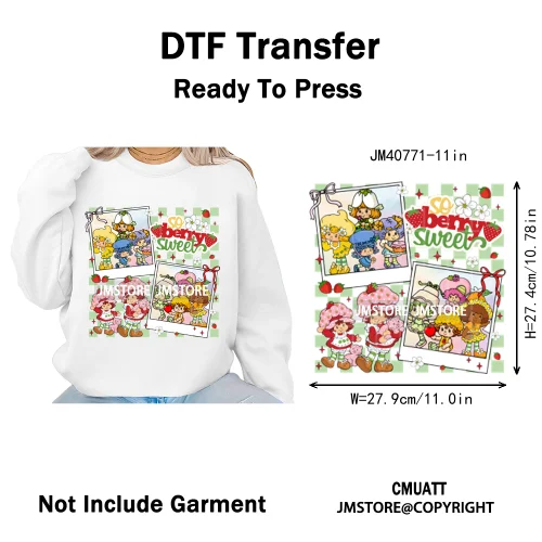 Best Friends Birthday Cute Little Berry Girl Coquette Character Design Iron on DTF Transfers Stickers Ready to Press for Textile