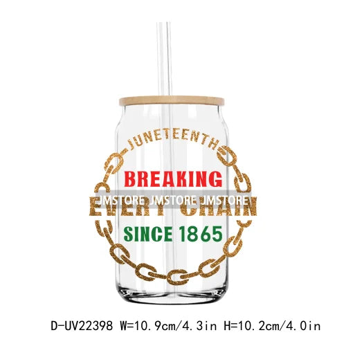 Stepping Into Juneteenth Black History Month UV DTF Transfer Stickers Decal For Libbey Cold Cup Mug Tumbler Waterproof DIY Craft