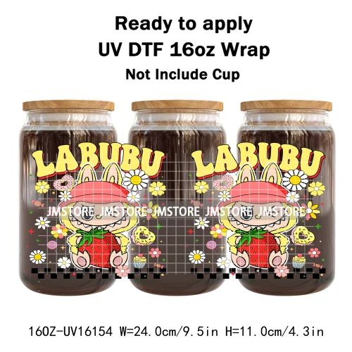 Colorful Cartoon Monster Dolls Princess UV DTF Stickers Ready To Transfer Cup Wrap Custom Labels For Libbey Can Glass Tumbler