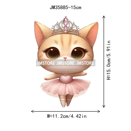 15cm 5.9in Kid Dancing Cats Animal Squirrel Iron On Transfer Sticker For Clothes Printed Thermal Applique Washable T-Shirt Decal