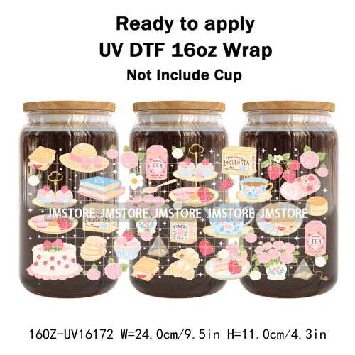 Preppy Lemon Summer Girly Beach Bookish UV DTF Wraps Transfer Sticker Custom Waterproof Logo For 16OZ Libbey Glass Can Tumbler