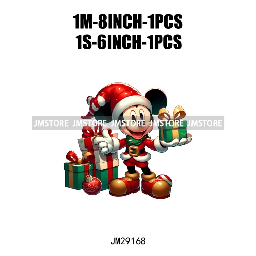 Special Delivery Characters Cartoon Santa Claus Christmas Gift Iron On DTF Transfers Stickers Ready To Press For Clothes