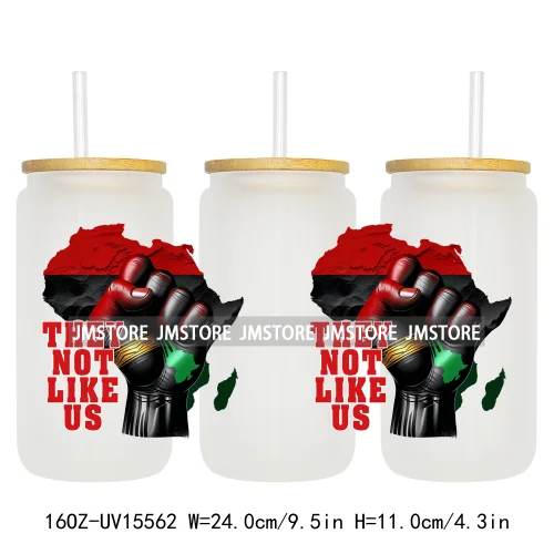 1865 Juneteenth Black History Month UV DTF Cup Wraps Ready To Apply CustomTransfer Stickers For 16OZ Libbey Glass Can Tumbler