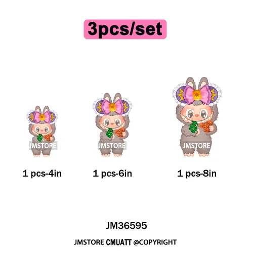 New Coquette Cartoon Monster Friends Costume Girly Kids Love Iron On DTF Transfer Stickers Designs Ready To Press for Clothing