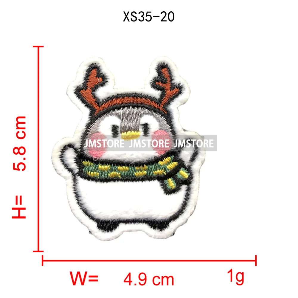 Sweet Christmas Small Size Snowman Santa Cozy Animal Xmas Holiday Gifts Kids Embroidery Appliques Iron on Patches for Clothing