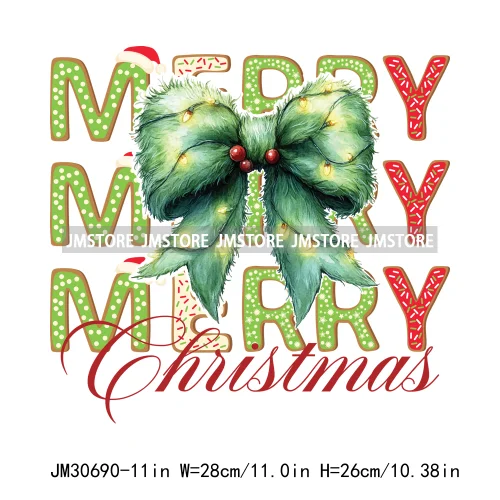 Tis The Season To Be Coquette Merry Christmas Tree Farm Fresh Light Iron On DTF Transfers Stickers Ready To Press For Hoodies