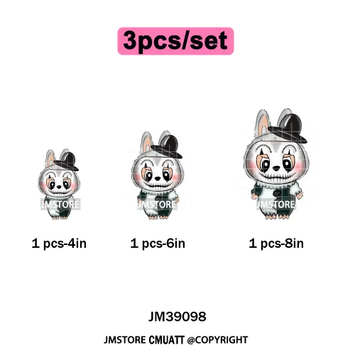 Horror Movie Character Cartoon Dolls Halloween Printing Iron on DTF Washable Transfers Stickers Ready to Press for Clothes Bags