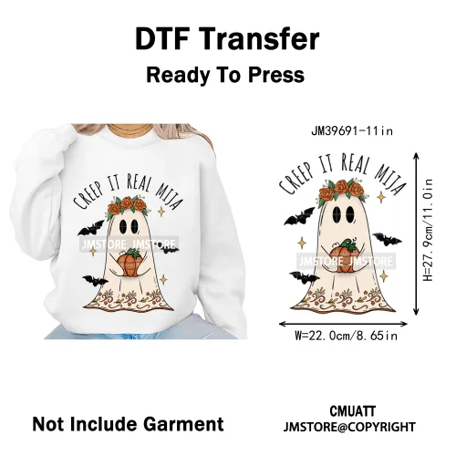 Mexican Culture Halloween Vibes Spanish Cafecito Viva Design Iron on DTF Washable Transfers Stickers Ready to Press for Hoodies