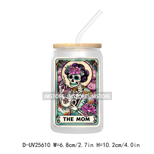 The Crafter Tarot Card UV DTF Transfer Stickers Decals For Libbey Cold Cups Mugs Tumbler Custom Logo Labels Sarcastic Skeleton