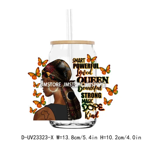 Afro Girl Woman Juneteenth 1865 Black History UV DTF Transfers Stickers Decals For Libbey Cold Cups Mugs Tumbler Waterproof Logo