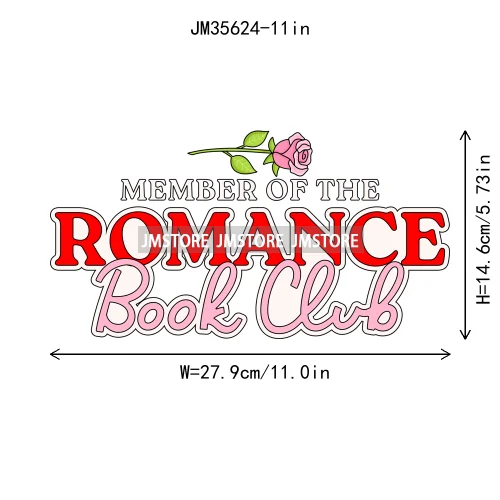 Smells Like Dark Romance Book Club Bookish Positive Quotes Iron on DTF Washable Transfers Stickers Ready to Press for Clothing