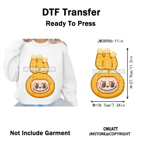 Cartoon Princess Girly Flowers Checkered Doll Characters Iron on DTF Washable Heat Transfer Stickers Ready to Press for Clothing