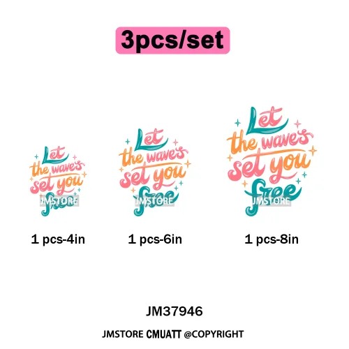 Funny Summer Quotes Sunset Palm Trees Beach Vacation Vibes Washable Iron on DTF Transfer Sticker Ready to Press for Textile Bags