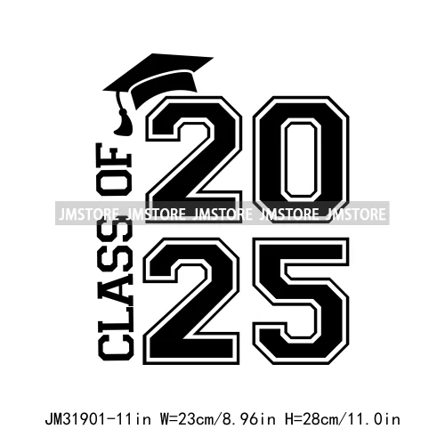 Happy University Graduate Senior Class Of 2025 Decals Iron On DTF Heat Transfer Stickers Ready To Press For Clothes Bags