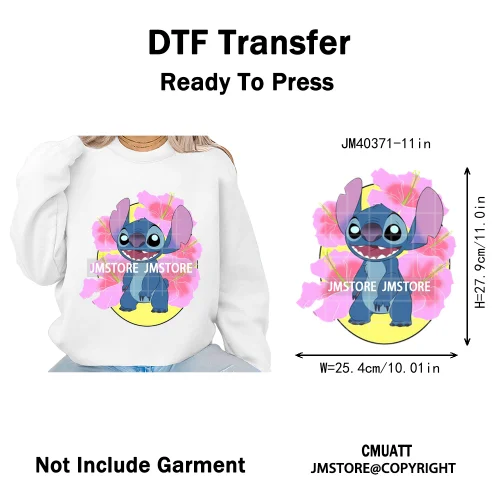 Aloha Flower Summer Vibes Cartoon Animal Vacation Life Designs Iron on DTF Washable Transfers Sticker Ready to Press for Clothes