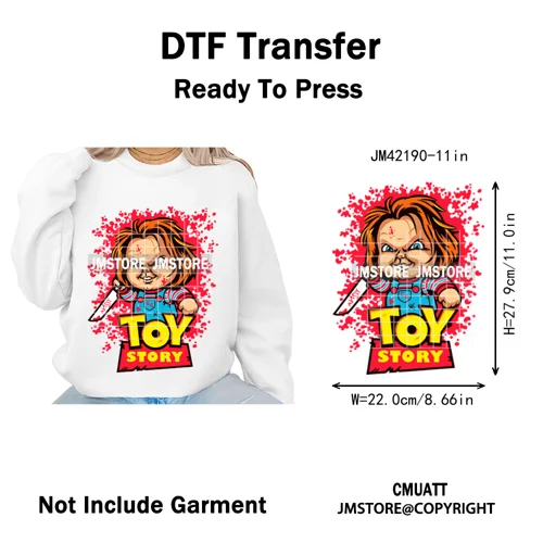 See You In Hell Scary Movie True Love Couple Halloween Season Iron on DTF Washable Transfers Stickers Ready to Press for Textile