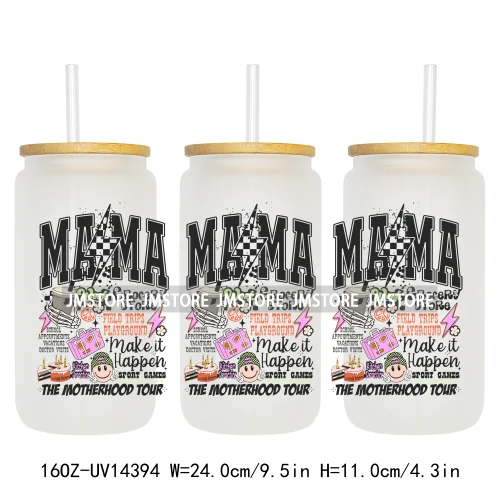 Retro Mama Coquette Bow UV DTF Stickers Ready to Transfer Cup Wrap Custom Labels DIY Craft For Libbey Can Glass Tumblers Mugs