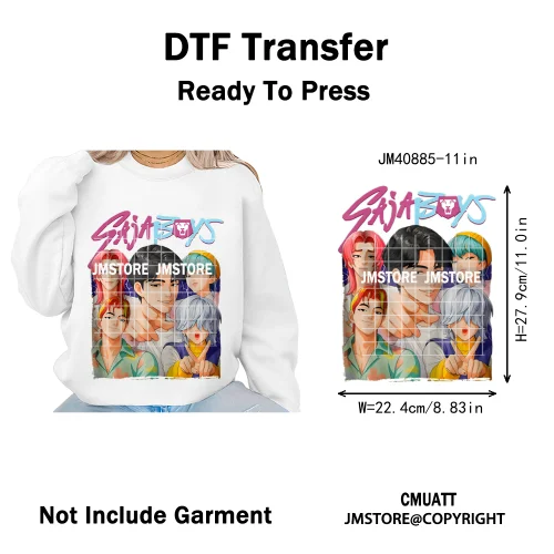 Kpop Movie Style Soda Pop Demon Inspired Movie Girl Dinner Iron on DTF Washable Transfers Stickers Ready to Press for Hoodies