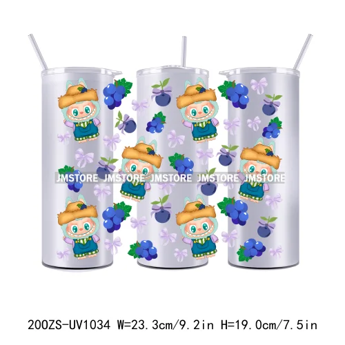 Cute Monster Doll Cartoon Character 20OZ Skinny Tumbler Wrap Ready To Apply UV DTF Transfer Stickers Durable Prints For Tumbler