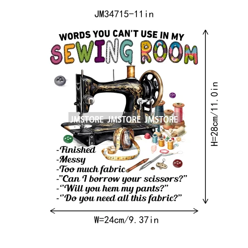 Funny Floral Coffee Sewing Life Machine Seamstress Quilting Hobby Iron On DTF Transfers Stickers Ready To Press For Sweatshirts