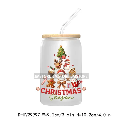 Christmas Cookie Baking Crew Gingerbread Man UV DTF Transfer Sticker Decal For Libbey Cold Cup Mug Tumbler Jesus Christmas Cross