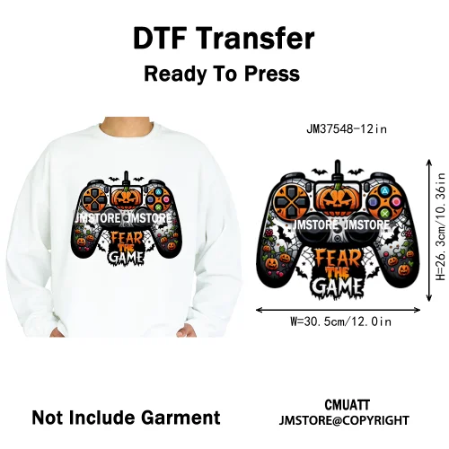 12in Game Zone Time Girl Gamer Squad Hustler Graffiti Game On Over Iron on DTF Transfers Stickers Ready to Press for Hoodies