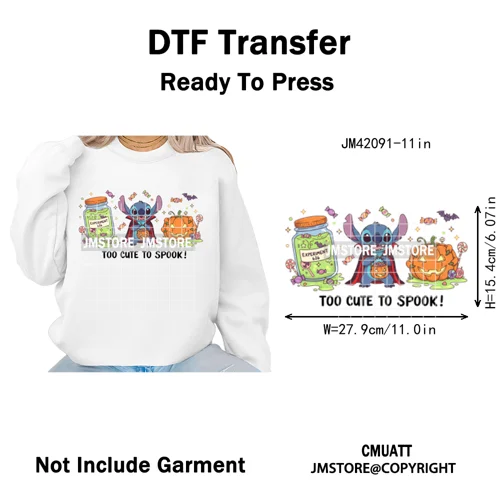 Movie Cartoon Character Coquette Kids Love Girly Halloween Iron on DTF Washable Transfers Stickers Ready to Press for Clothing