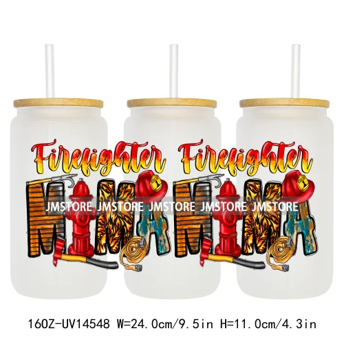 Floral Blessed Mama Leopard Mom 16OZ UV DTF Cup Wraps Ready To Apply Waterproof Transfer Stickers For Libbey Glass Can Tumbler