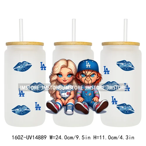 Baseball Sport Cartoon Characters UV DTF Wraps Transfer Sticker Ready To Apply Waterproof Logo For 16OZ Libbey Glass Can Tumbler