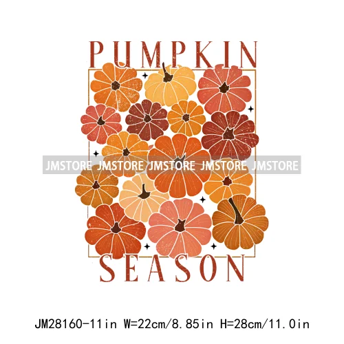 Pumpkin Season Autumn Coquette Bow Girly Cozy Fall Vibes Decals DTF Iron On Transfers Stickers Ready To Press For Hoodies Bags