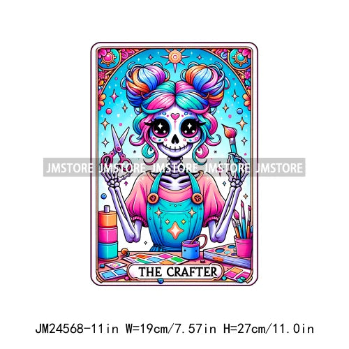 Funny Mexican Evil Eye Chismosa La Chigona Latina Skeleton Tarot Card Logos Iron On DTF Heat Press Transfer Stickers For Clothes