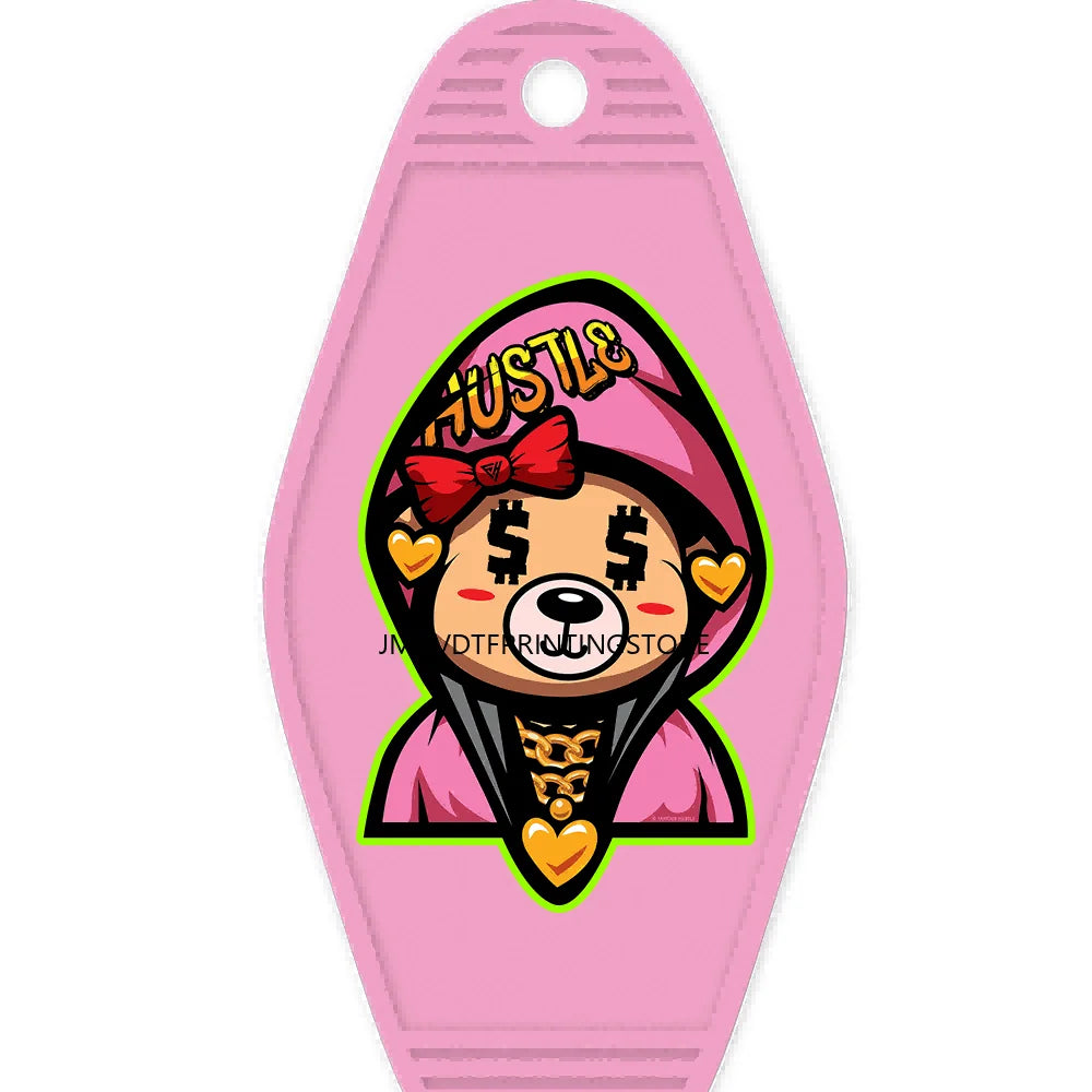 Heartless Teddy Bear High Quality WaterProof UV DTF Sticker For Motel Hotel Keychain Hustle Hard Money Bears