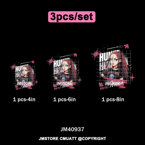 Cartoon Girl Dinner Kpop Merch Idol Band Group Music Movie Iron on DTF Washable Transfers Stickers Ready to Press for Textile