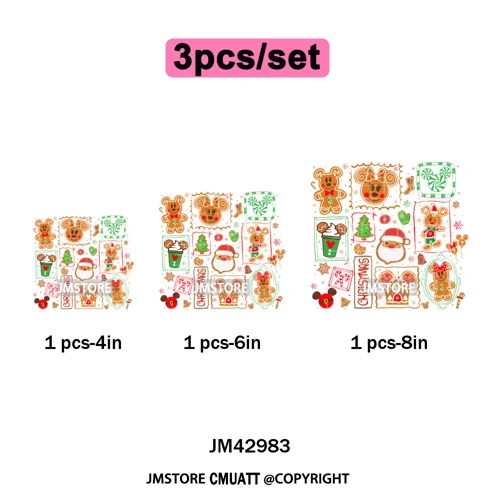 Very Merry Christmas Party Cartoon Princess Kids Friends Winter Gifts Iron on DTF Transfers Stickers Ready to Press for Textiles