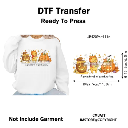 Movie Cartoon Character Coquette Kids Love Girly Halloween Iron on DTF Washable Transfers Stickers Ready to Press for Clothing