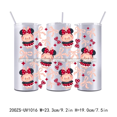 Cute Monster Doll Cartoon Character 20OZ Skinny Tumbler Wrap Ready To Apply UV DTF Transfer Stickers Durable Prints For Tumbler