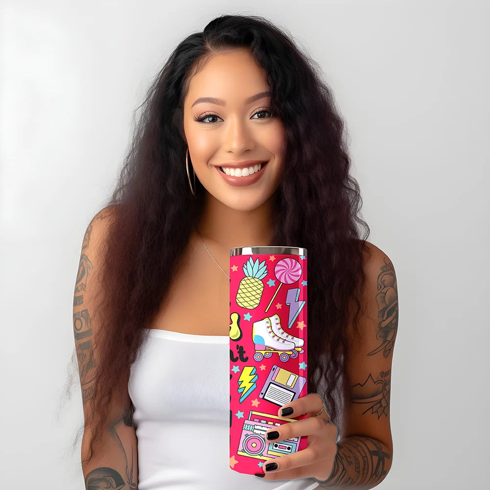 Latina Zodiac Girl Butterfly 20OZ Straight Skinny Tumbler Wrap Ready To Apply UV DTF Transfer Stickers Custom Prints For Tumbler