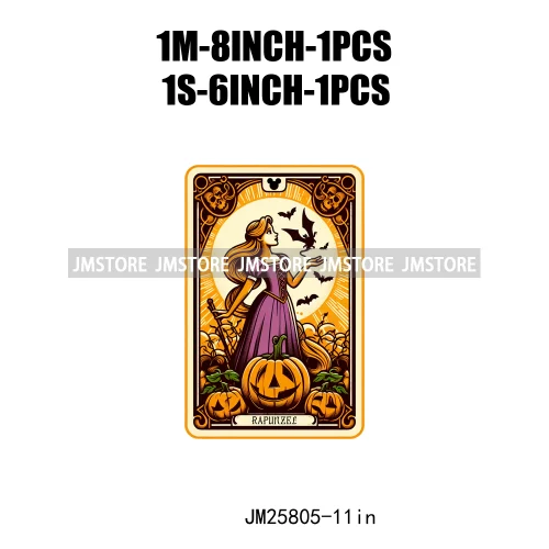 Cute Cartoon Animal Princess Characters Halloween Tarot Cards DTF Iron On Transfers Stickers Ready To Press For T-shirt Bags