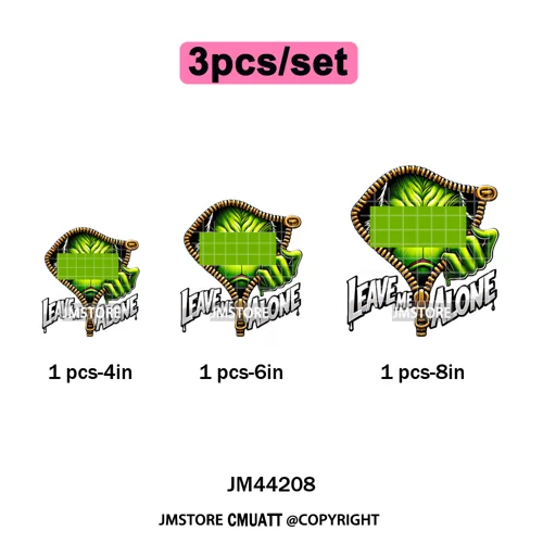 Winter Christmas Cartoon Holiday Characters Thug Life Green Iron on Washable DTF Transfers Stickers Ready to Press for Textiles