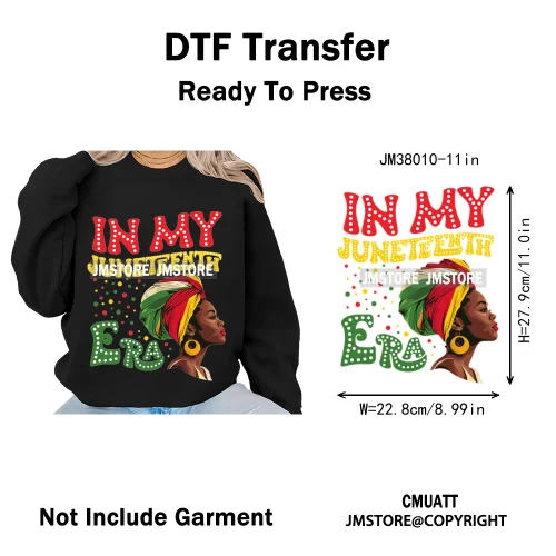 Juneteenth Vibes Black History They Not Like Us Black Queen Washable Iron on DTF Transfers Stickers Ready to Press for Clothing