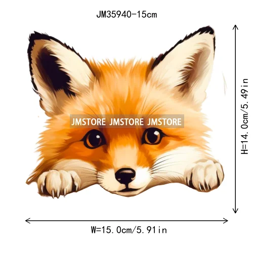15cm 5.9in Kids Hide-and-seek Animal Iron On Heat Transfer Sticker For Clothes Vinyl Thermal Appliques Washable T-Shirt Decal