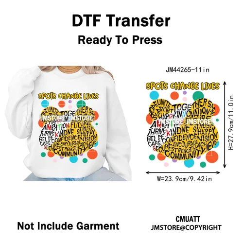 Cute Cartoon Bear Children in Need Charity Raising Kids Iron on Washable DTF Heat Transfers Stickers Ready to Press for Textiles