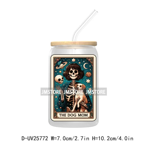 Sarcastic Sweary Skeleton Skull UV DTF Transfer Stickers Decals For Libbey Cold Cups Mugs Tumbler Custom Labels Funny Tarot Card