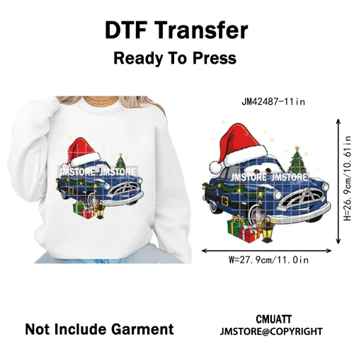 Glasses Cartoon Princess Animal Christmas Brushstroke Festive Vibes Iron on DTF Transfers Stickers Ready to Press for Hoodies
