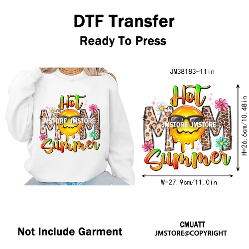 Hello Summer Lake Junkie Beach Vibes Last Day Of School Iron on DTF Thermal Transfer Stickers Ready to Press for T-shirt Bags