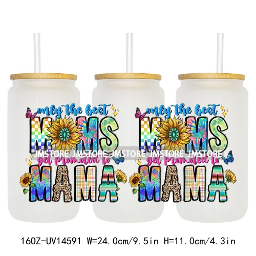 Howdy Western Mama Cowhide UV DTF Wraps Transfer Sticker Selfadhesive Waterproof High Quality For 16OZ Libbey Glass Can Tumbler
