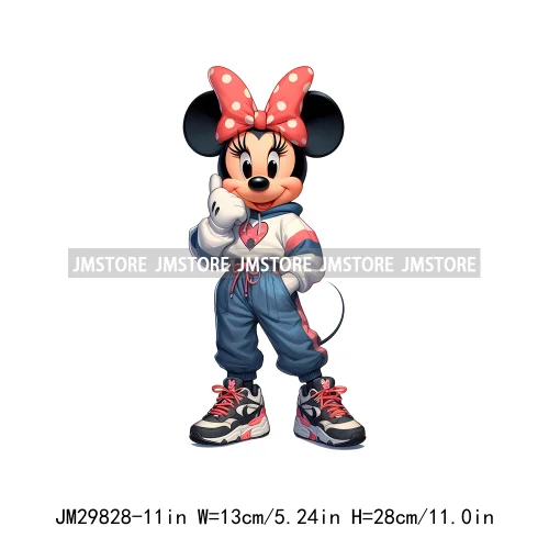 Cute Cartoon Streetwear Animal Girl Characters Thermal Decals Iron On DTF Transfers Stickers Ready To Press For Hoodies