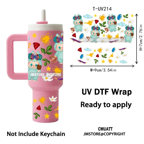 Cartoon Monsters Doll Kids Gift UV DTF Custom Prints Ready To Apply Transfer Stickers Waterproof Wraps For Mini Tumbler Keychain