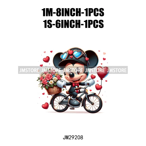 Happy Valentine's Day Cartoon Character Mouse Animal Cupid Love Heart DTF Iron On Transfers Stickers Ready To Press For T-shirts